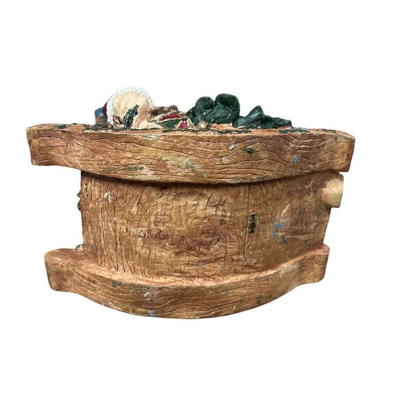 Vintage Resin Santa Clause Figure Sleeping Santa In rocking chair - Picture 5 of 6